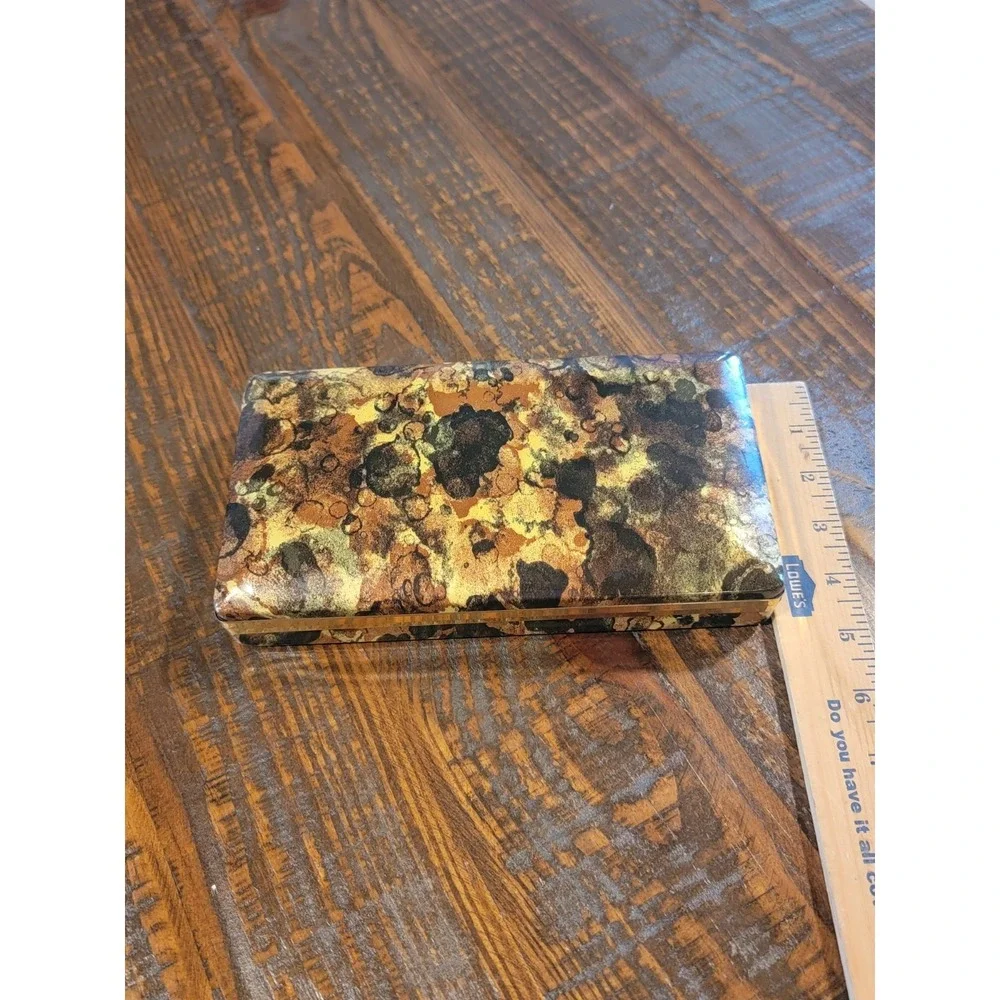 Vintage Tortoiseshell Mele‎ Clamshell Jewelry Box Earrings